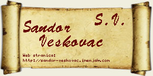 Šandor Veškovac vizit kartica